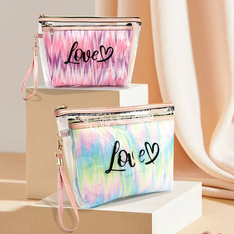 2PCs Portable Makeup Organizer Bag-LOVE(SA2405-125)