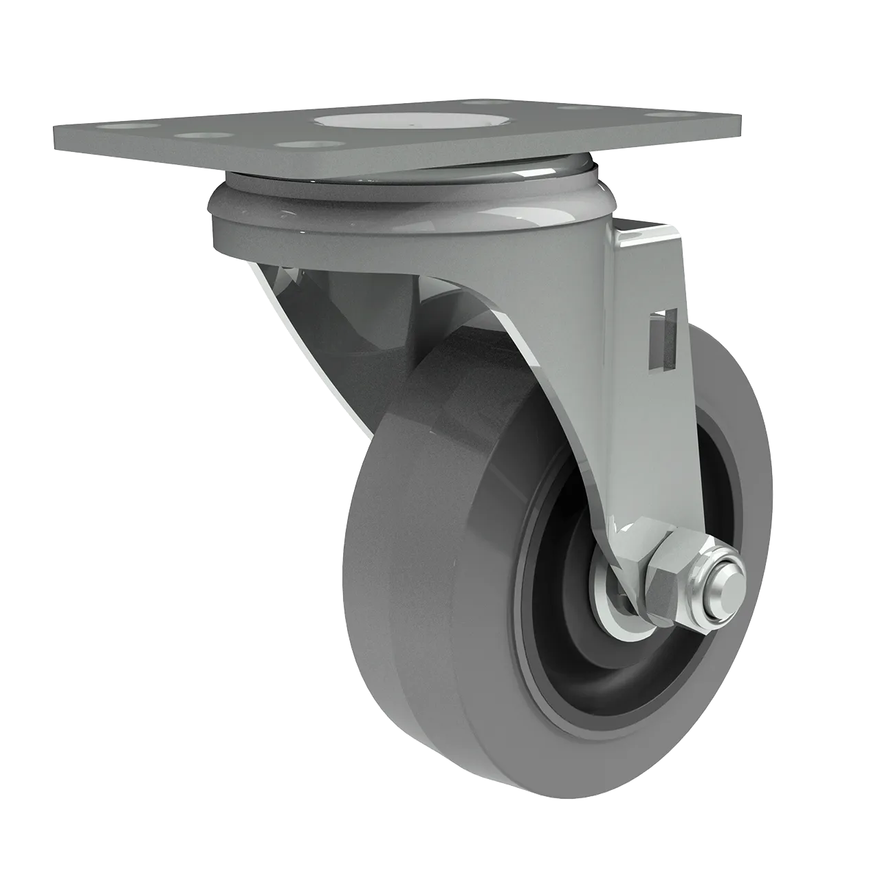 3-1/2" Gray rubber wheel Swivel Caster