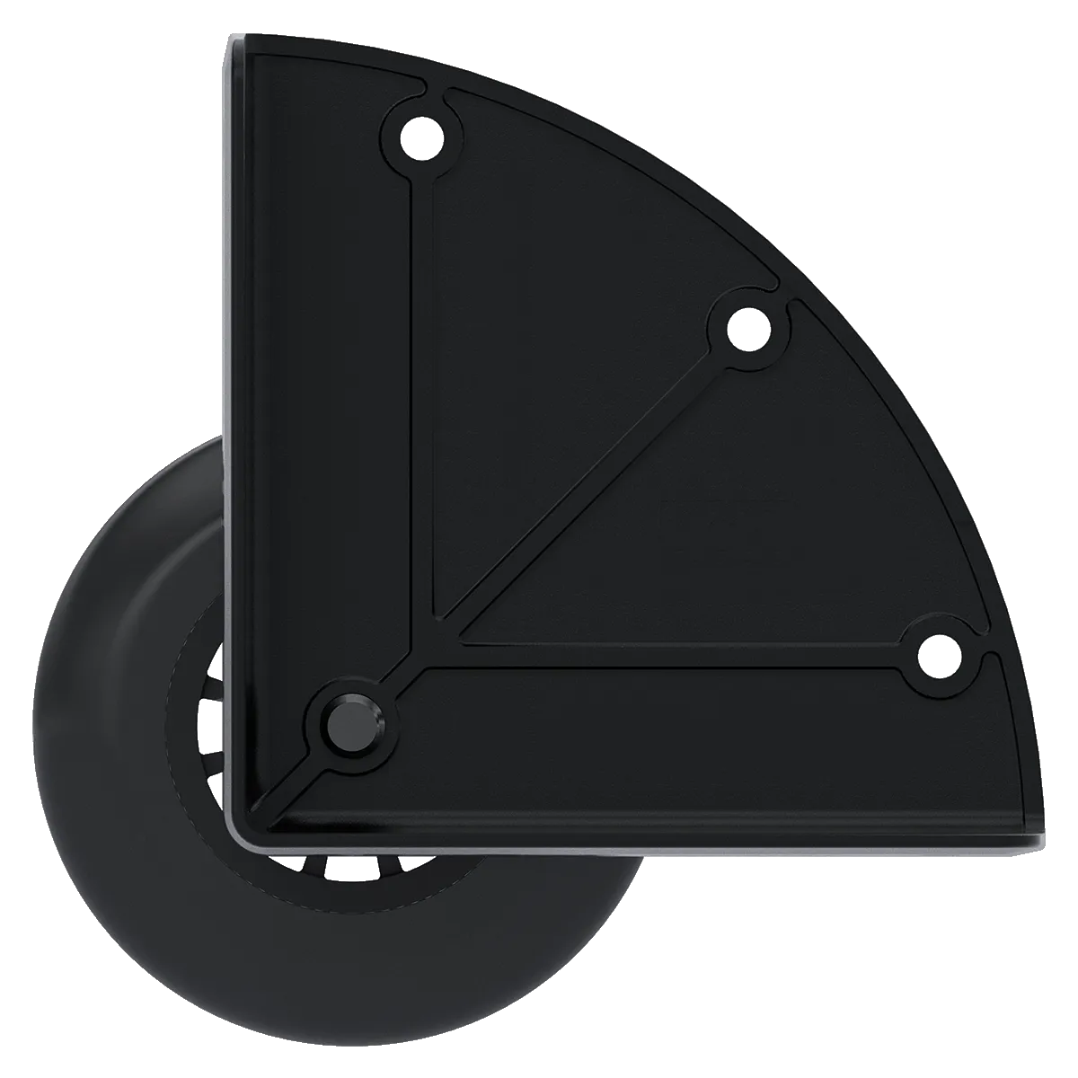 3" Black Corner Caster - External Mount