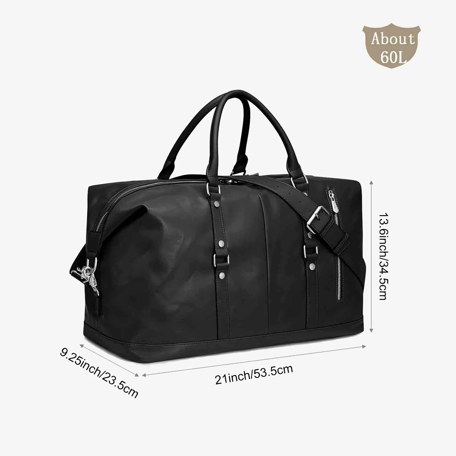 60L Women Genuine Leather Duffel Bag