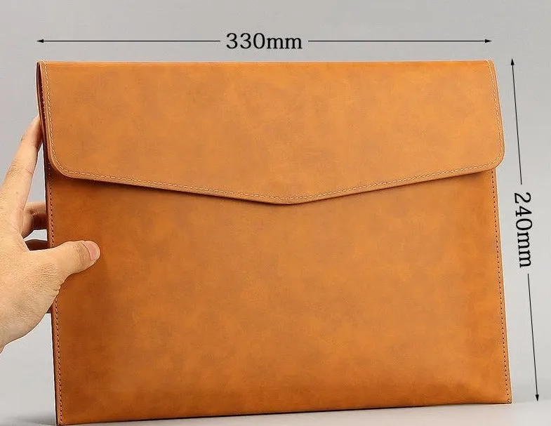 A4 leather file storage bag