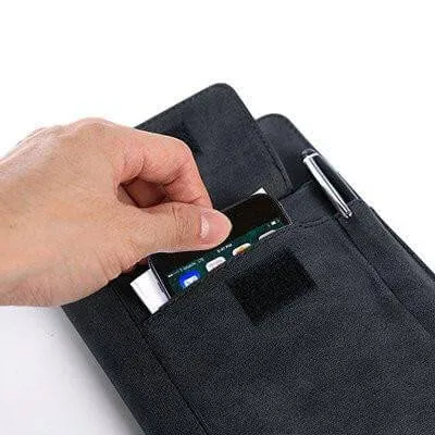 A5 Notebook with Mobile Phone Pouch and Pen Holder