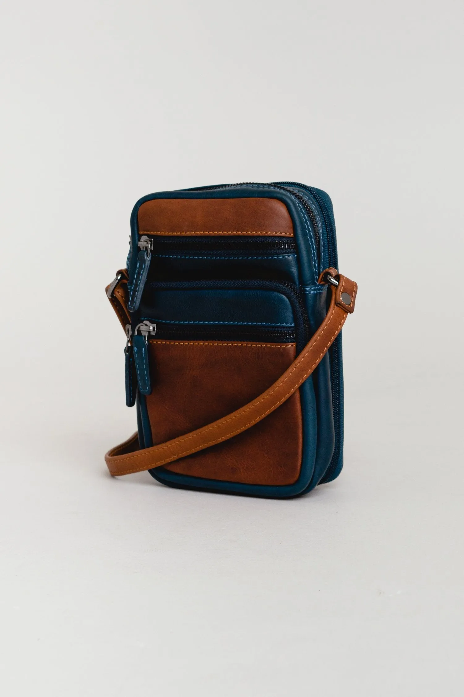 Adrian Klis 1929 Organizer, Blue/Tan, Leather