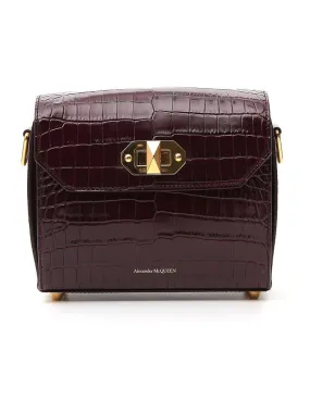 Alexander McQueen Embossed Foldover Shoulder Bag