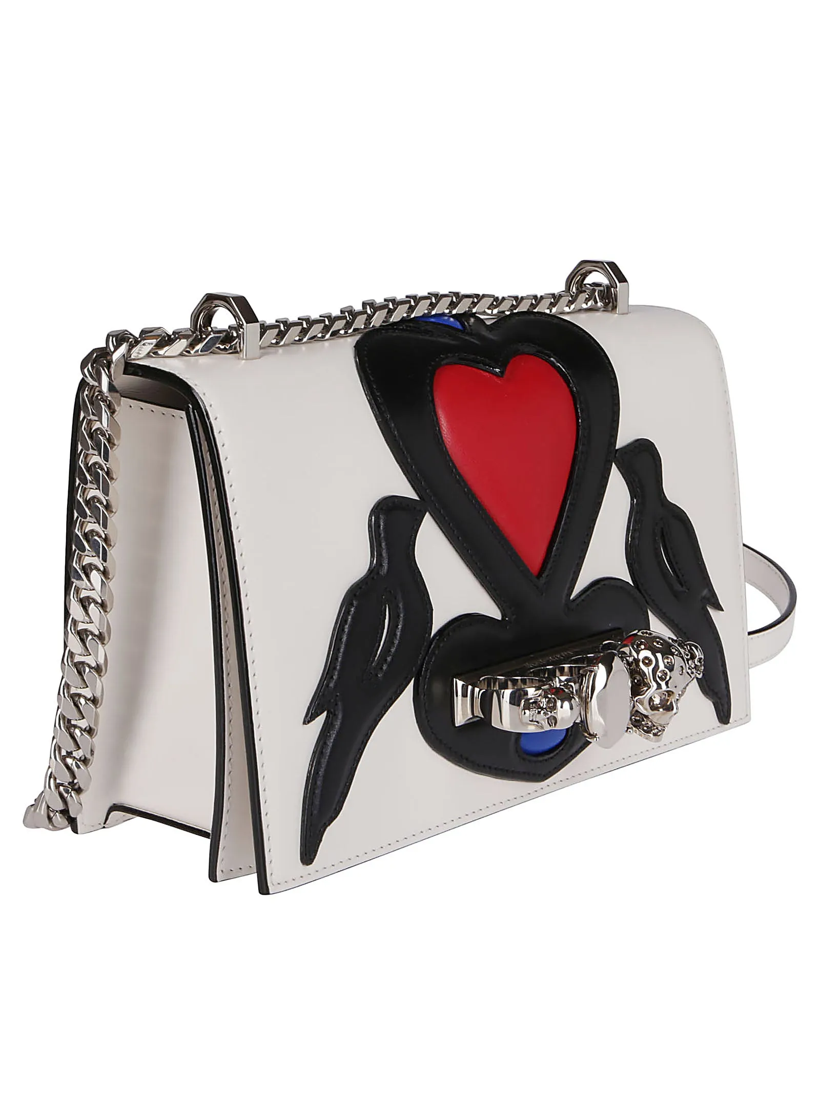 Alexander McQueen Jeweled Graphic Patched Crossbody Bag