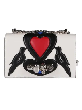 Alexander McQueen Jeweled Graphic Patched Crossbody Bag