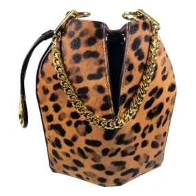 Alexander McQueen The Bucket Bag Cheetah Print Pony Hair