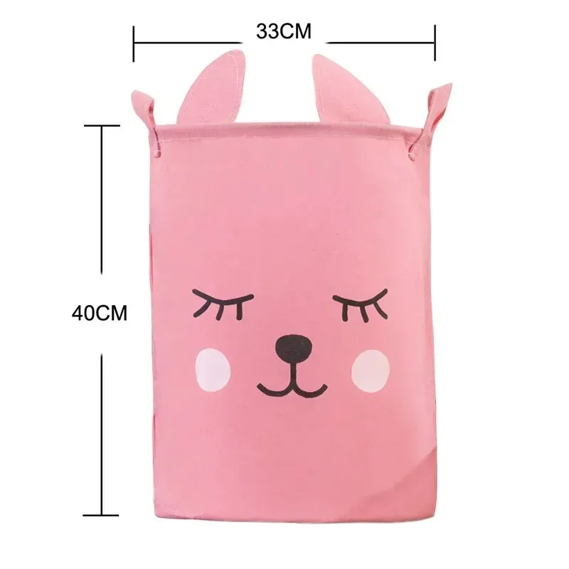 Anyhouz Storage Bag Bear Waterproof Folding Clothing Organizer Cartoon Cloth Art Storage Bucket Travel Wardrobe Organizer