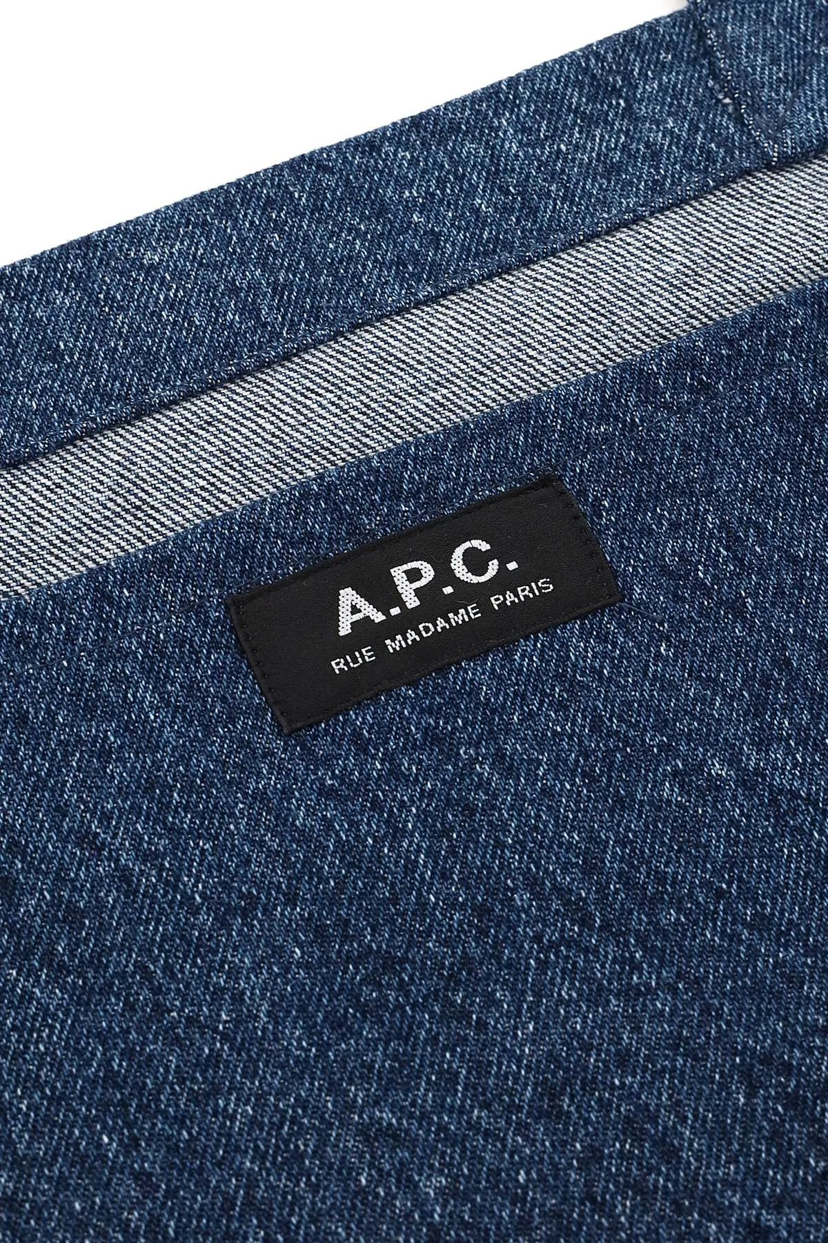 A.P.C. Logo Printed Top Handle Denim Tote Bag