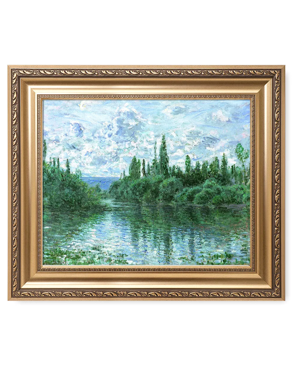 Arm of the Seine near Vetheuil. Claude Monet Art Reproduction.