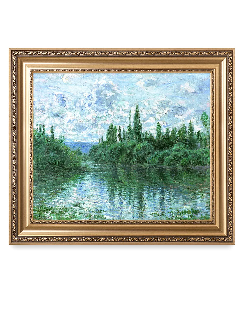 Arm of the Seine near Vetheuil. Claude Monet Art Reproduction.