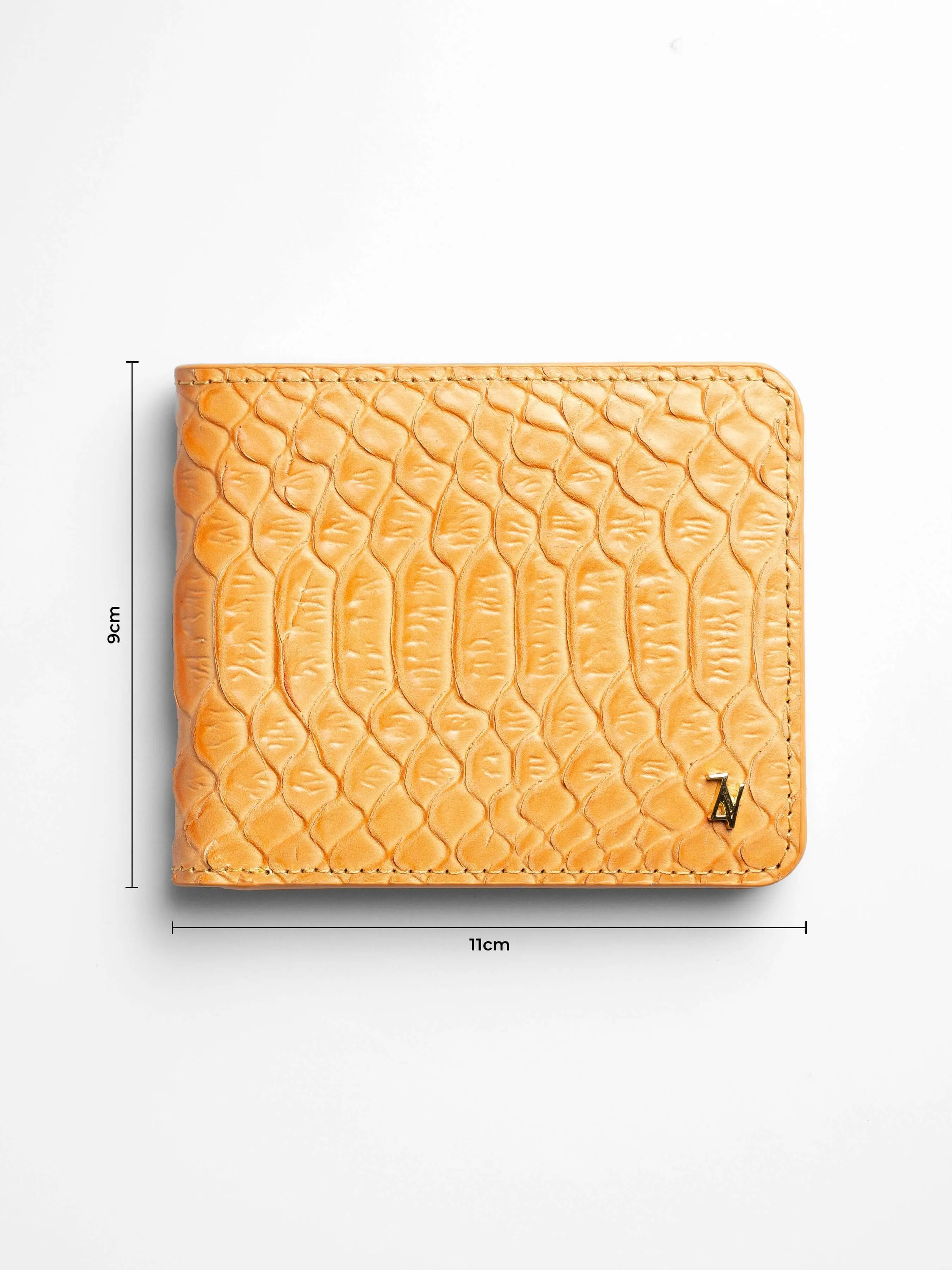 Artemis Python Wallet - Light Brown and Yellow Leather