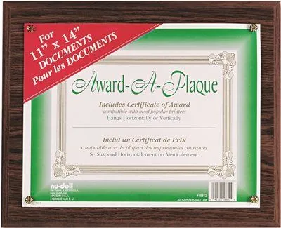 Award-A-Plaque Document Holder 11 Inch  X 14 Inch  Mahogany