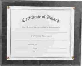 Award-A-Plaque Document Holder Acrylic/Plastic 10-1/2 X 13 Black