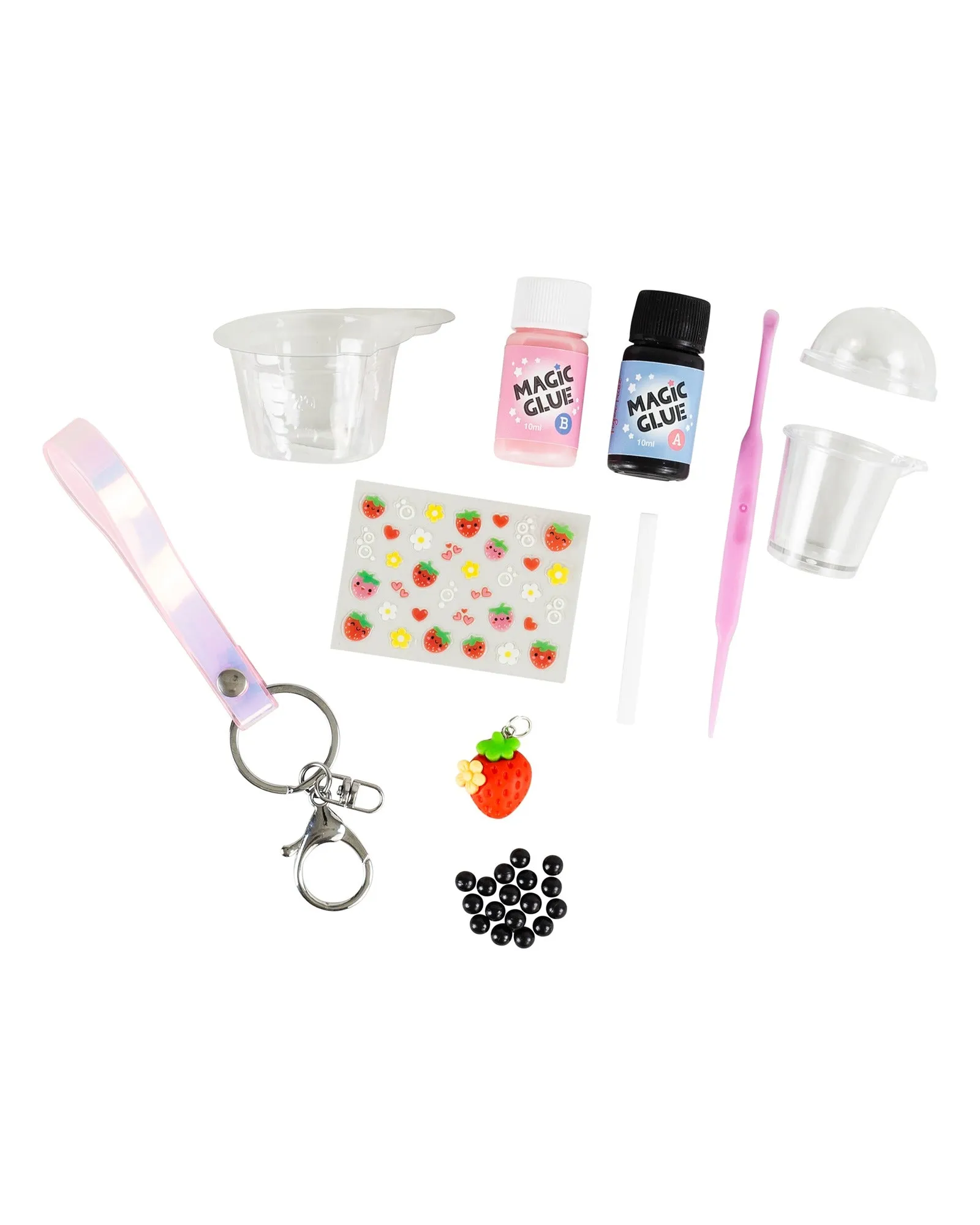 Bag Charm Kit - Strawberry Bubble Tea