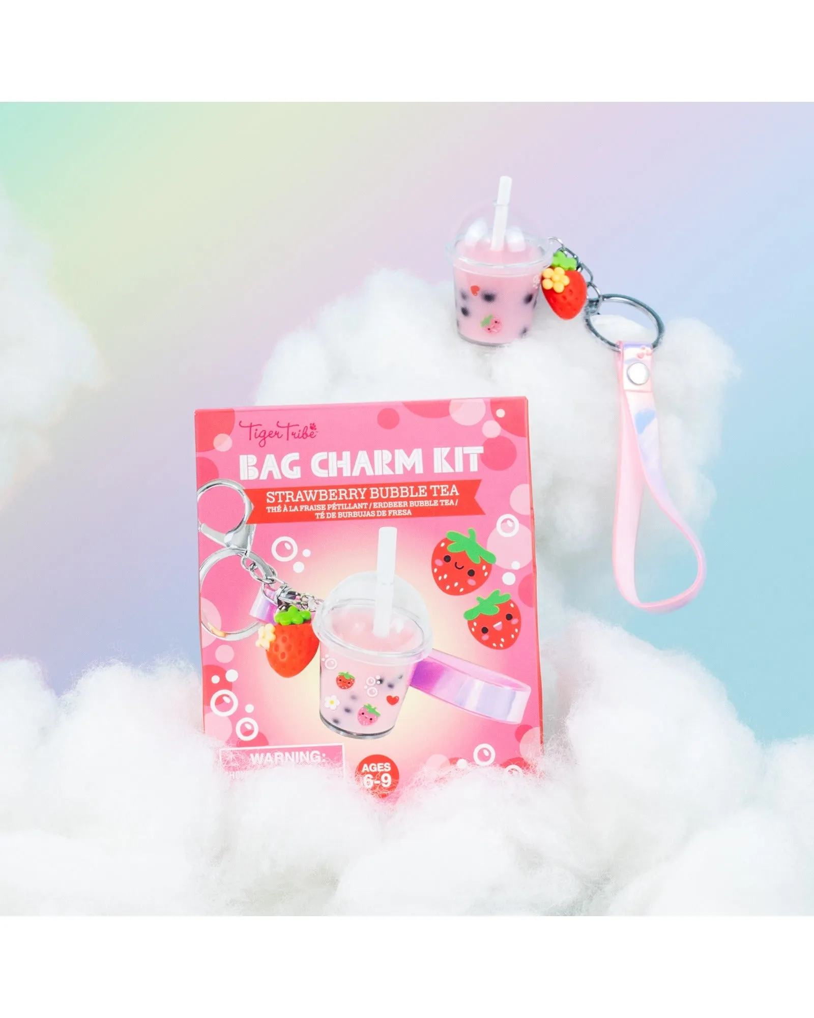 Bag Charm Kit - Strawberry Bubble Tea