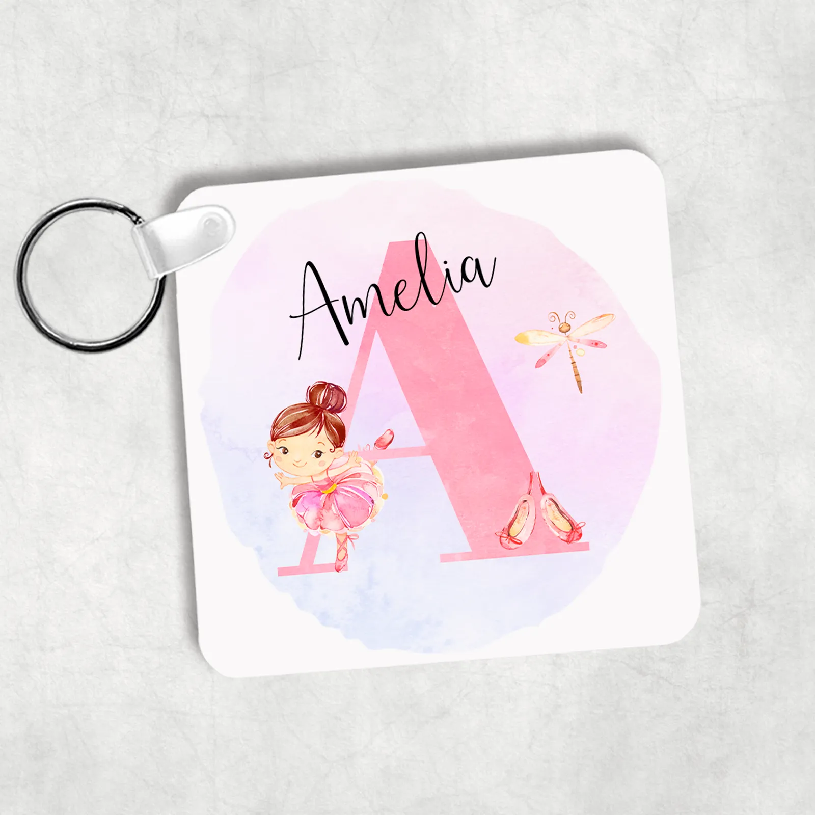 Ballet Alphabet Personalised Keyring Bag Tag