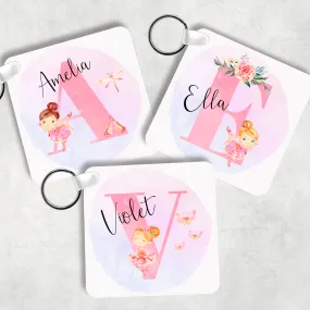 Ballet Alphabet Personalised Keyring Bag Tag