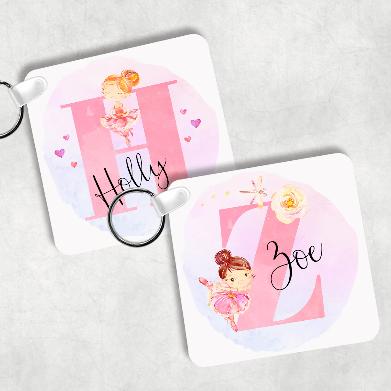 Ballet Alphabet Personalised Keyring Bag Tag