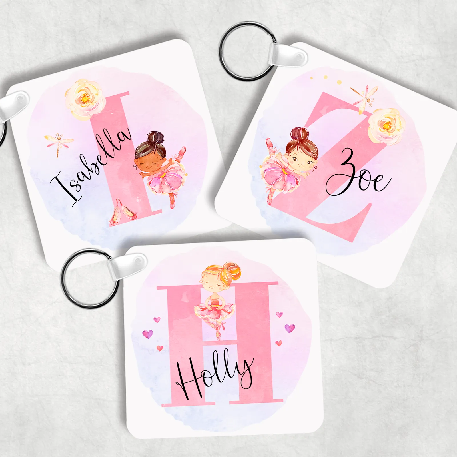 Ballet Alphabet Personalised Keyring Bag Tag