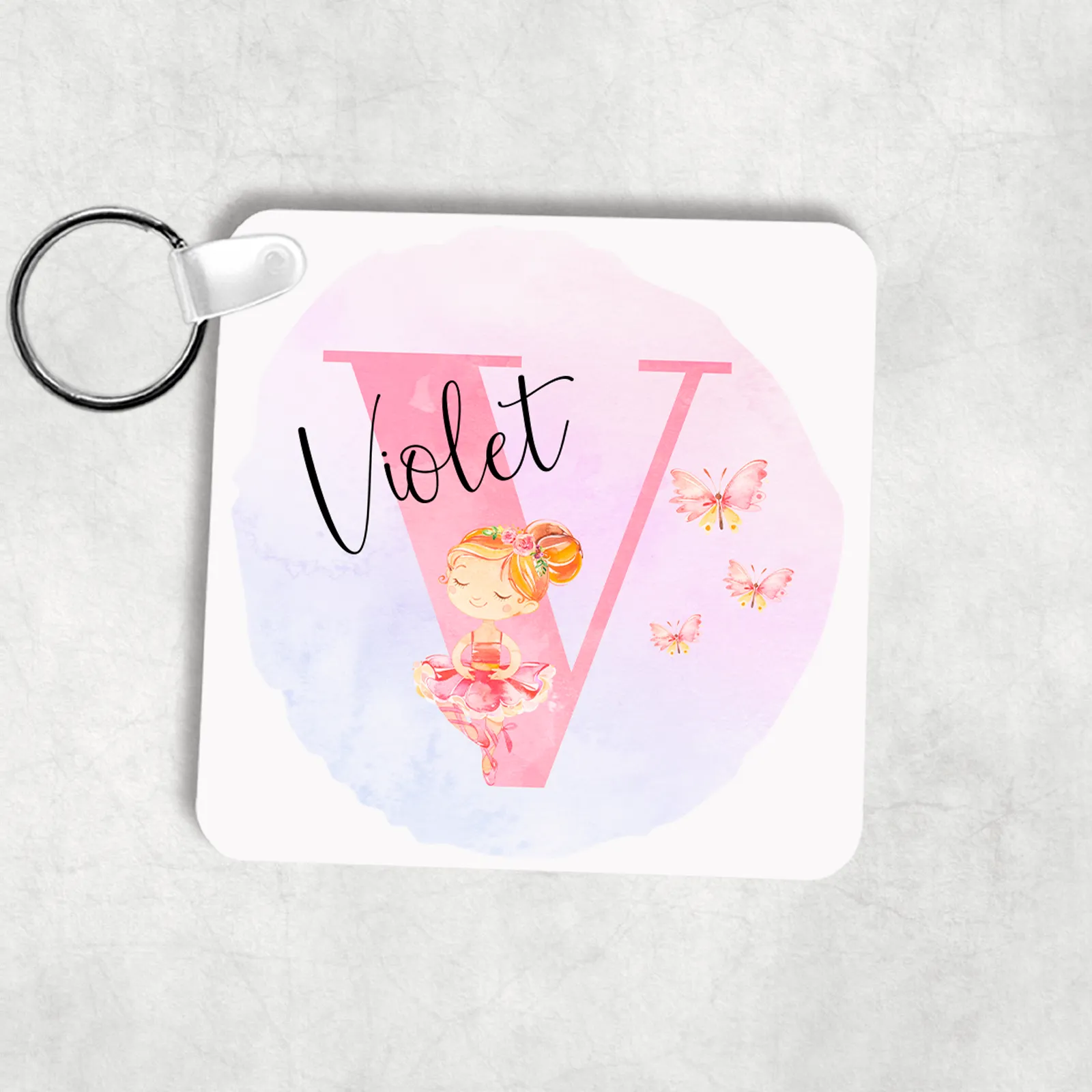 Ballet Alphabet Personalised Keyring Bag Tag