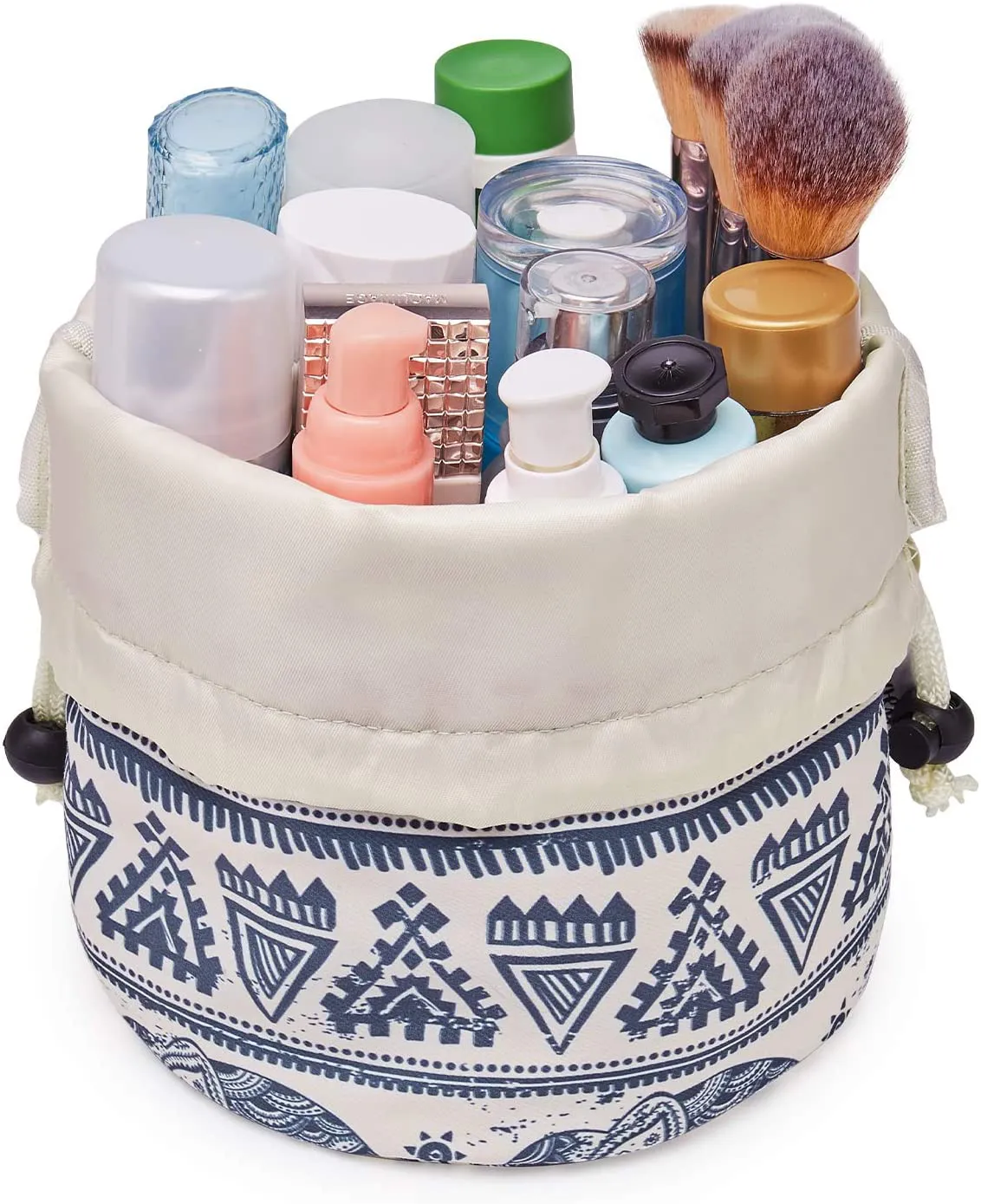 Barrel Makeup Bag Travel Drawstring Cosmetic Bag Large Toiletry Organizer Waterproof for Women and Girls