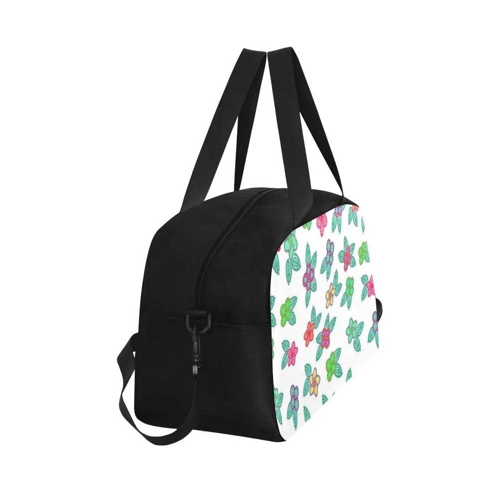 Berry Flowers White Weekend Travel Bag