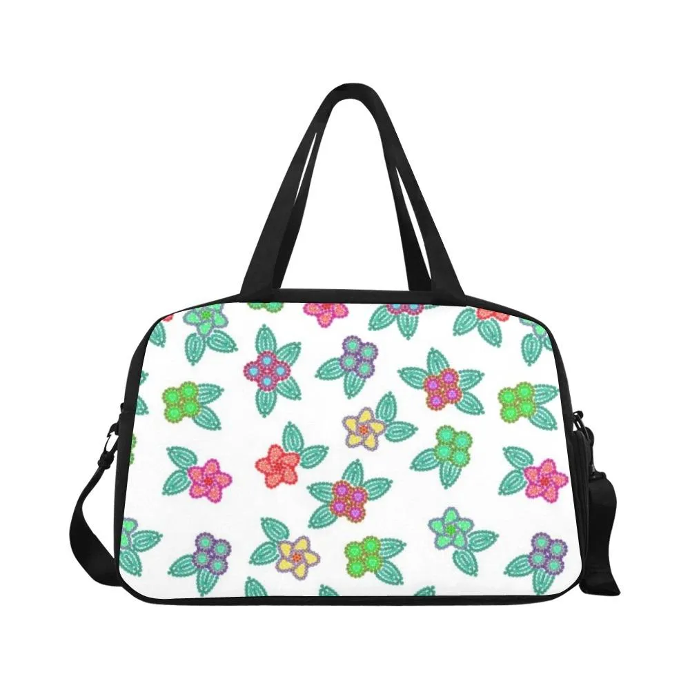 Berry Flowers White Weekend Travel Bag