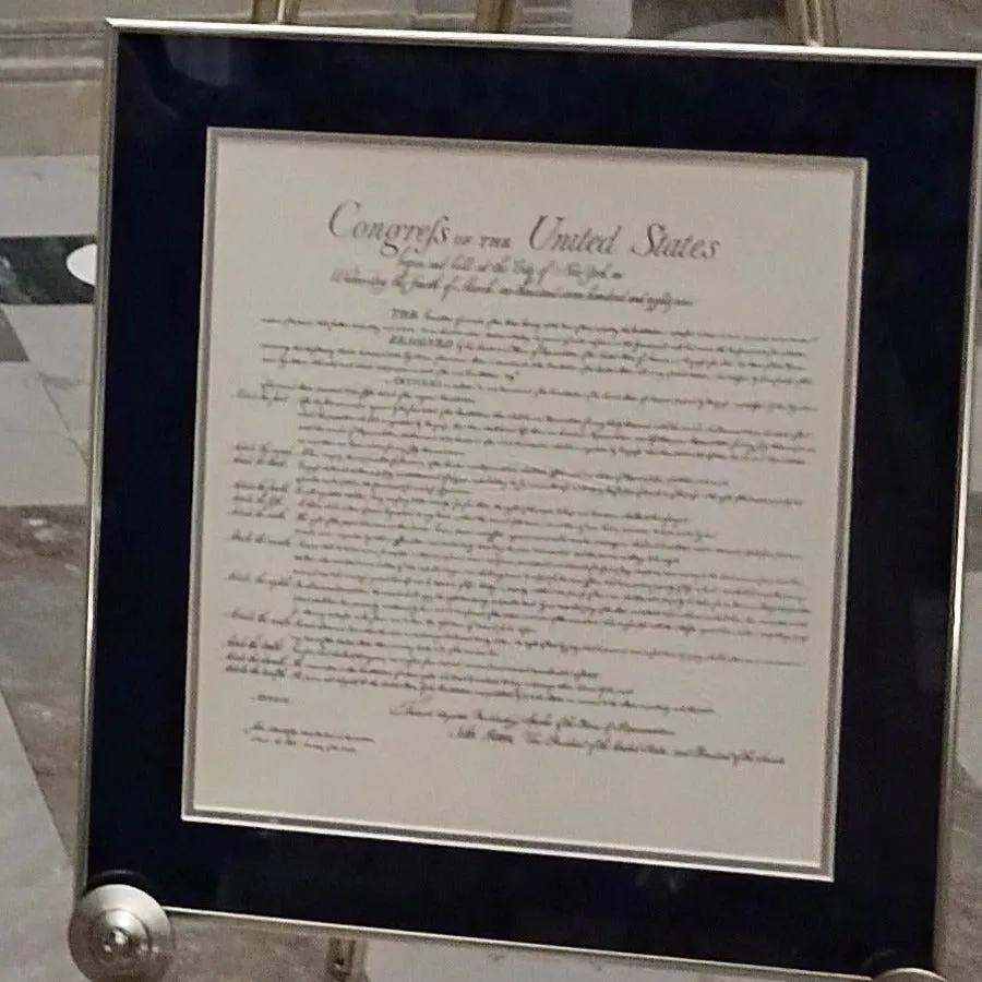 Bill of Rights in Classic Finish Metal Frame