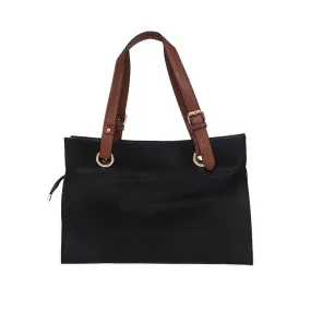 Black Wide Shopper Style Bag