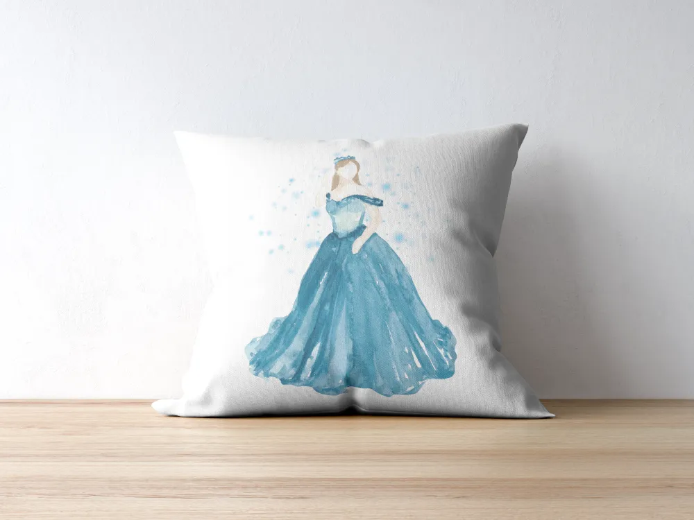 Blue Princess Poster INSTANT DOWNLOAD Art Print, Light Blue Wall Art, Glam Room Decor, Girly Wall Art, Blue Watercolor Wall Art