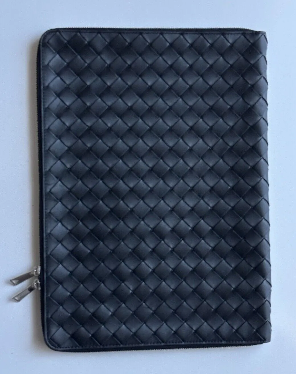 Bottega Veneta Intrecciato Calf Leather Document Case Black 676591 NWT $1600