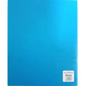 Bubble Embossed 2-Pockets Poly Portfolio Blue