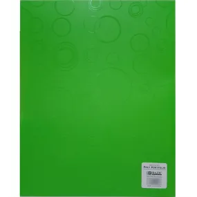 Bubble Embossed 2-Pockets Poly Portfolio Green