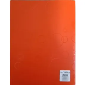 Bubble Embossed 2-Pockets Poly Portfolio Orange