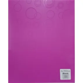 Bubble Embossed 2-Pockets Poly Portfolio Pink