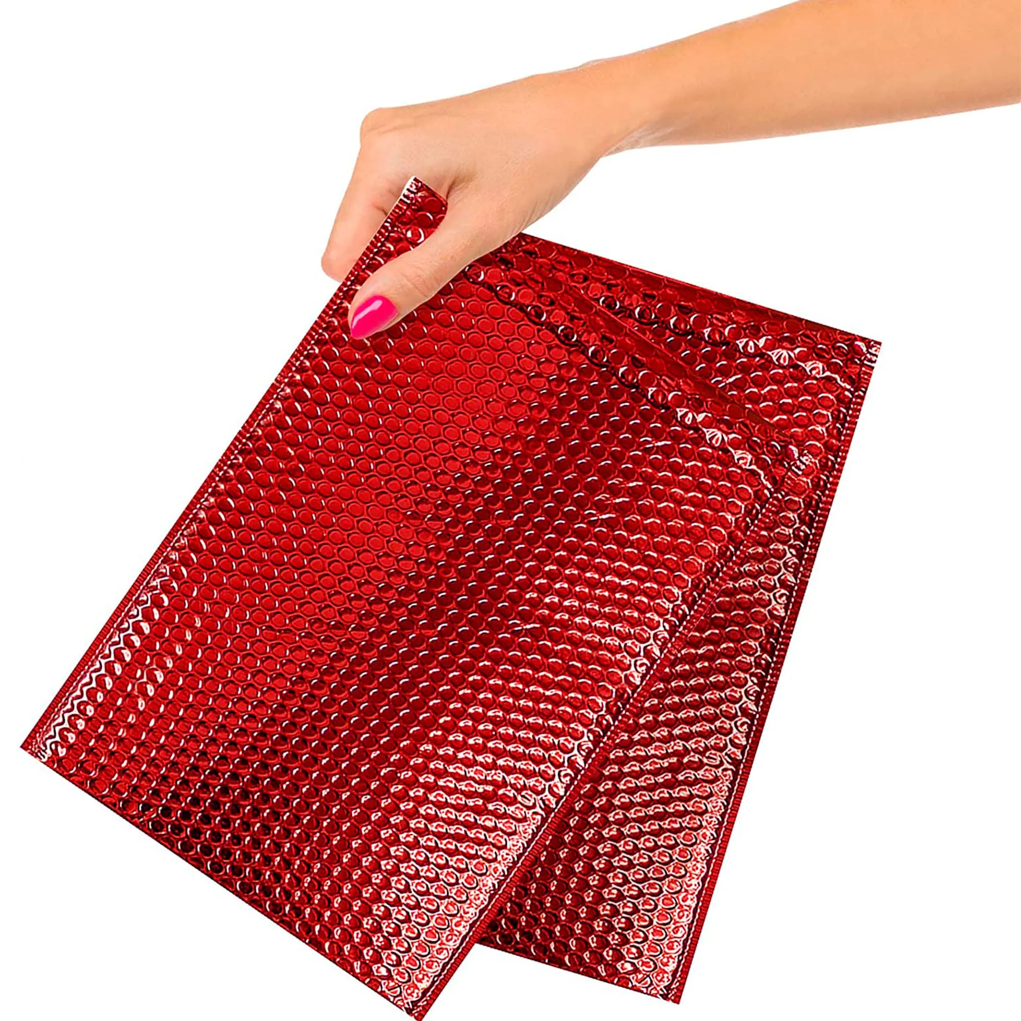 Bubble Pouch Mailer Bags Self-Seal Padded Envelope Metallic Red 38x43cm