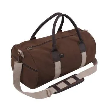 Canvas & Leather Gym Duffle Bag