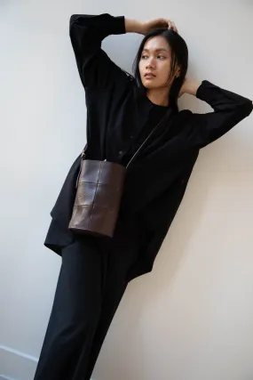 Cawley | Leather Bucket Bag in Chocolate