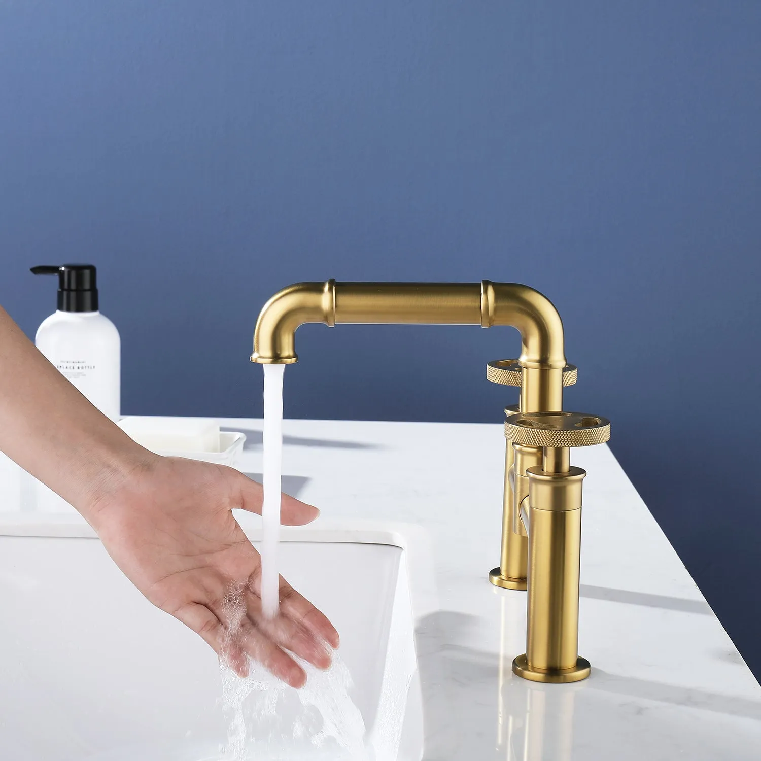 Centerset Bridge Bathroom Sink Faucet Brass Two Handle RB1132