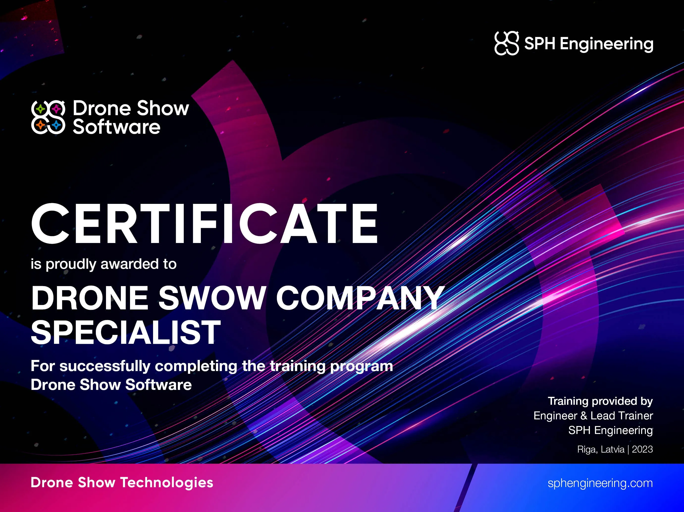 Certification for drone show teams