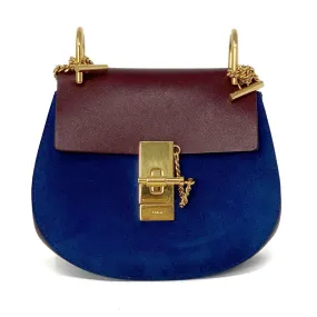 Chloe Burgundy & Navy Mini Drew Bag