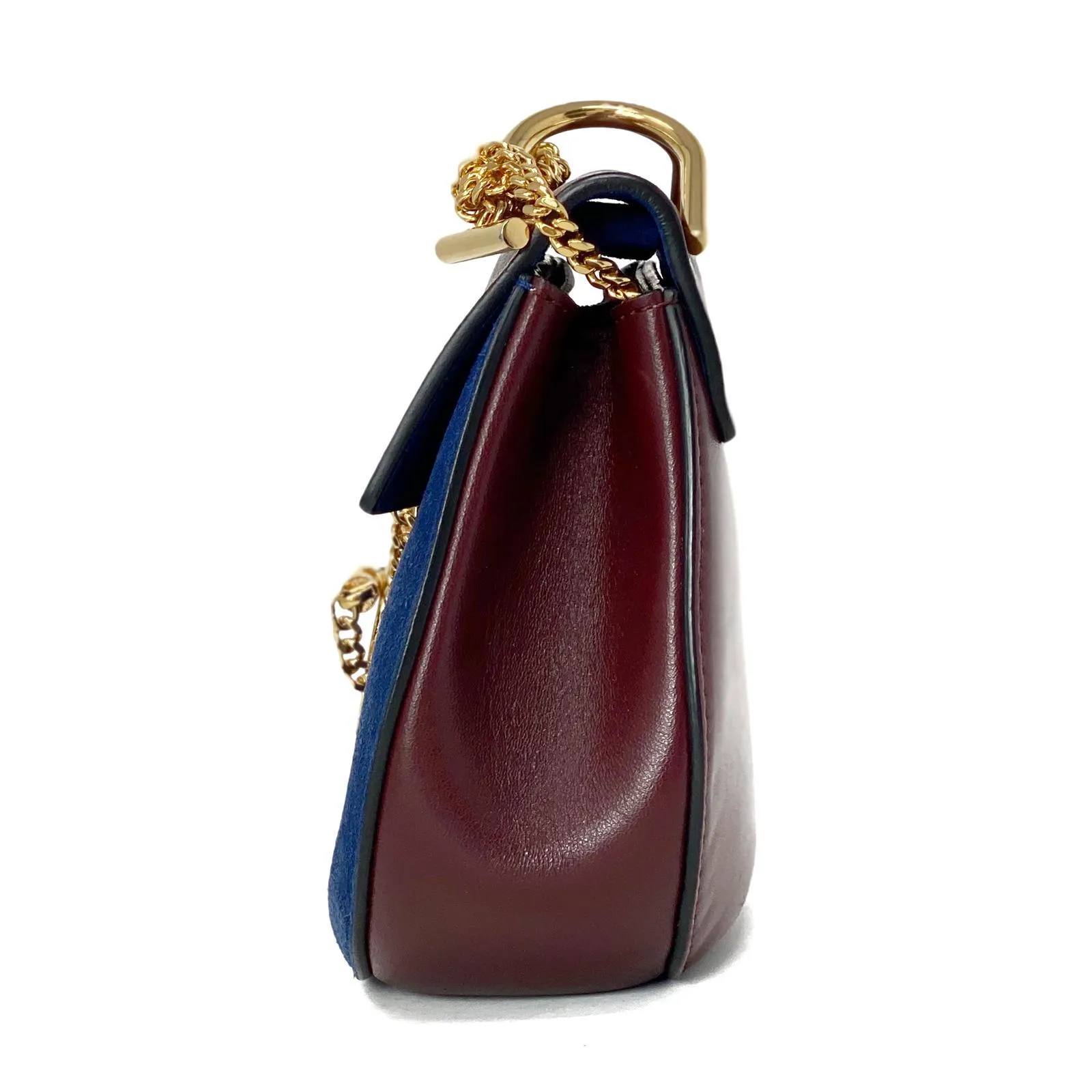 Chloe Burgundy & Navy Mini Drew Bag