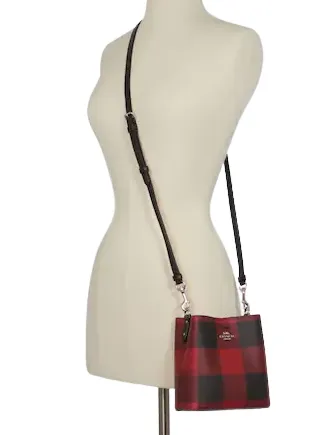 Coach Mini Town Bucket Bag With Buffalo Plaid Print