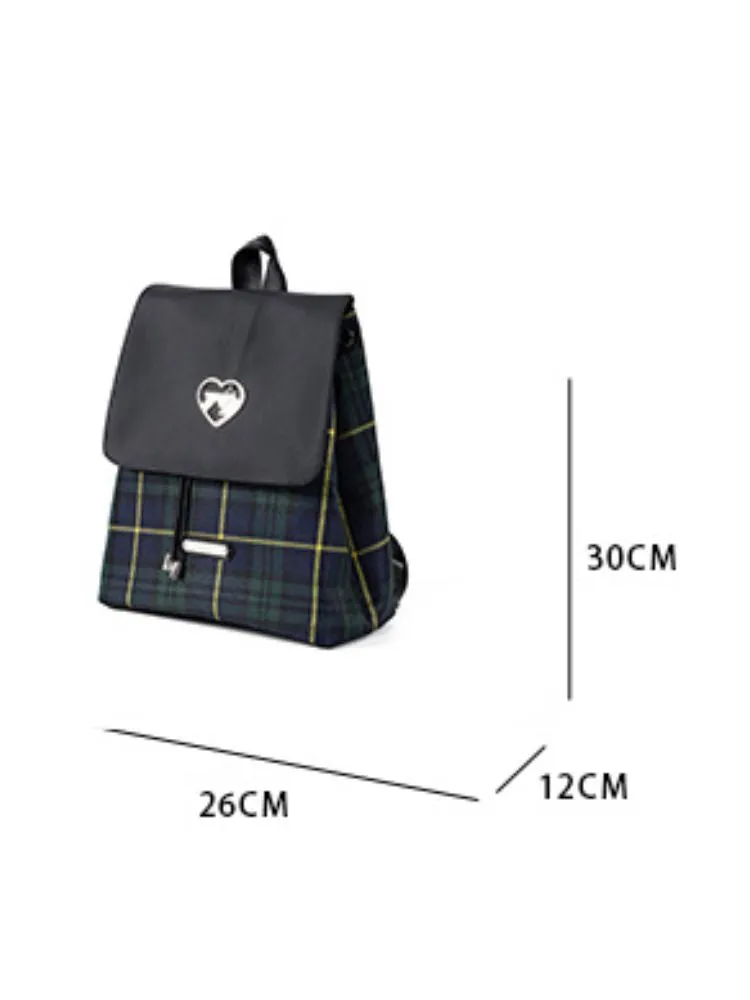 College Style Plaid Backpack【s0000001871】