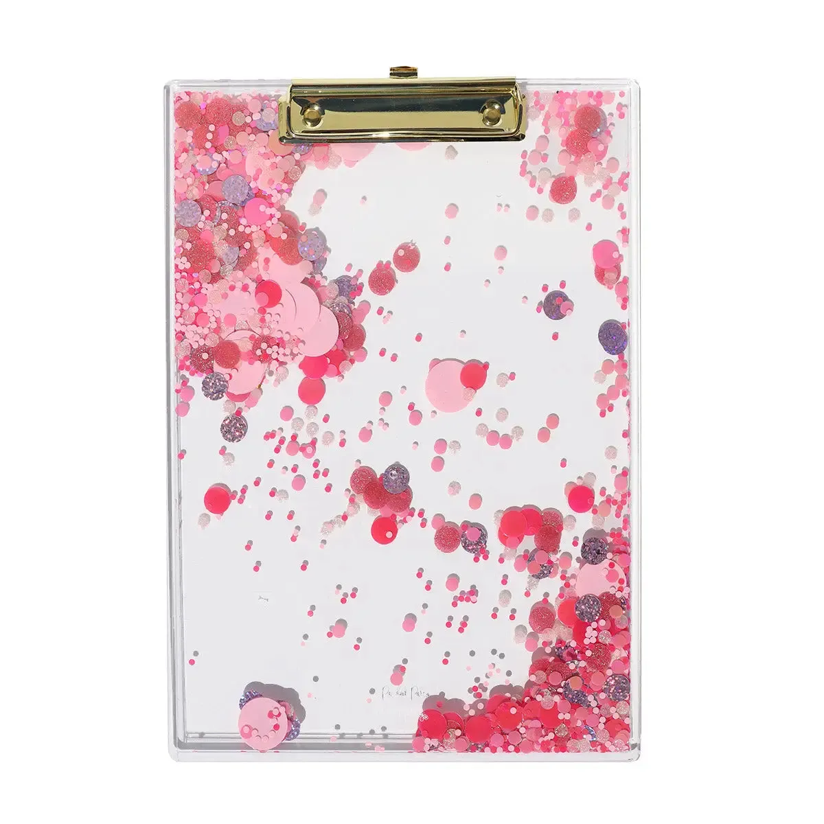 Confetti Clear Clipboard - Pink Party