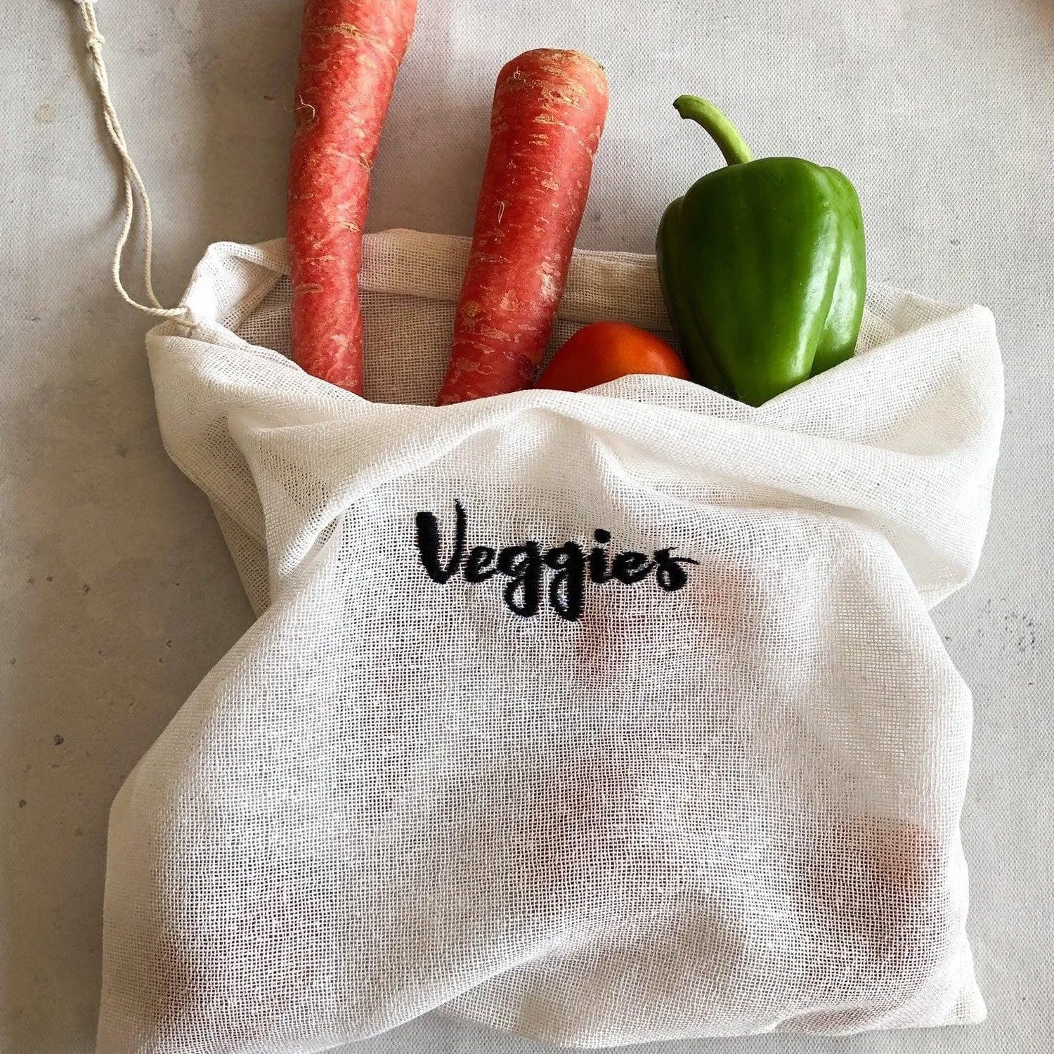 Cotton Reusable Embroidered Grocery Bags