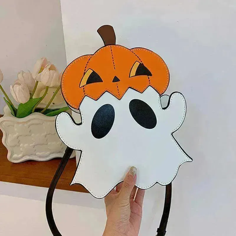 Creative 3D Pumpkin Ghost Shoulder Bag: Cute Women's Purse