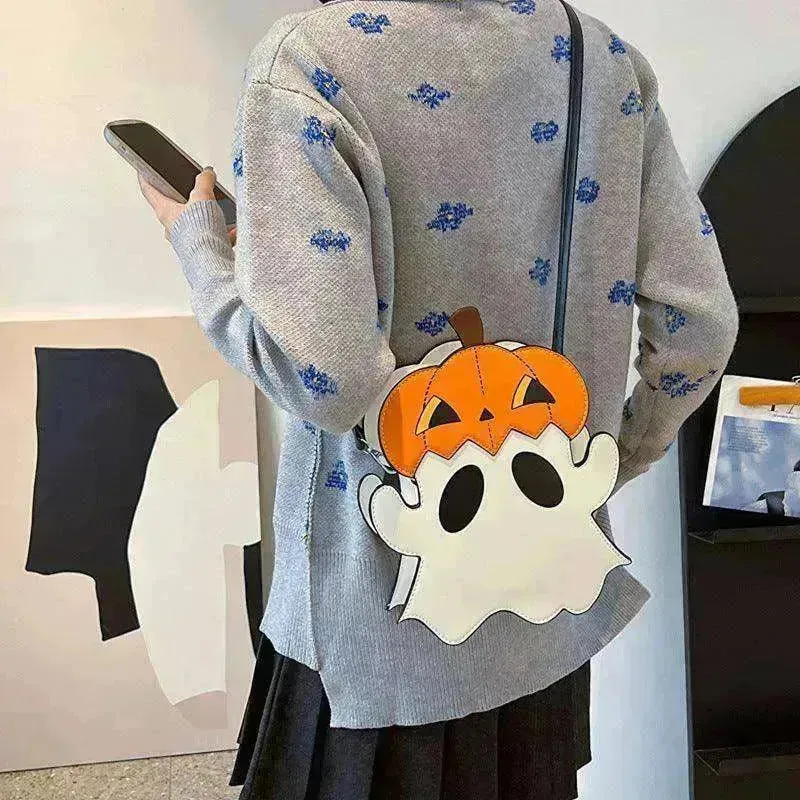 Creative 3D Pumpkin Ghost Shoulder Bag: Cute Women's Purse