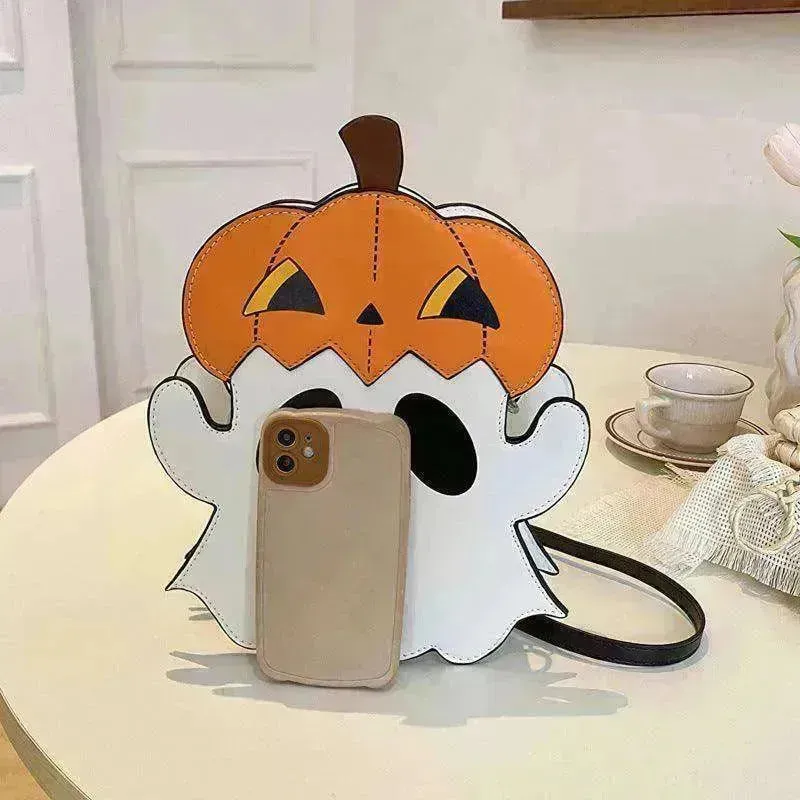 Creative 3D Pumpkin Ghost Shoulder Bag: Cute Women's Purse